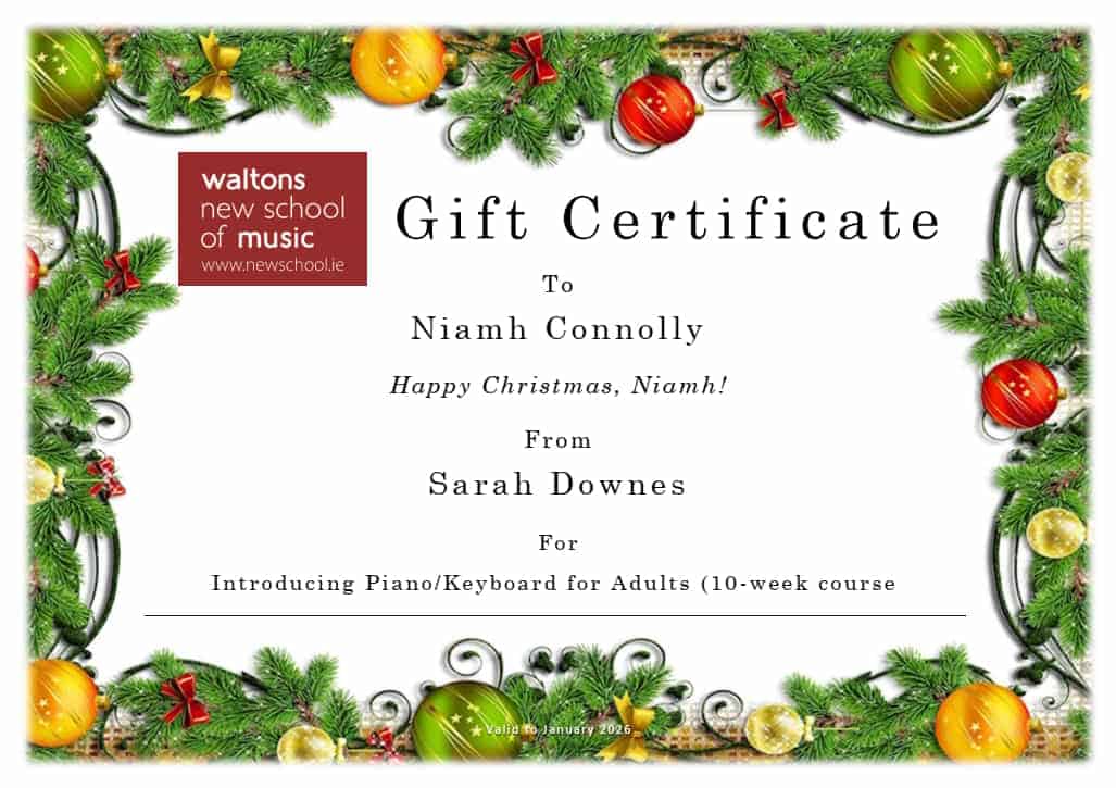 Christmas Gift Certificate